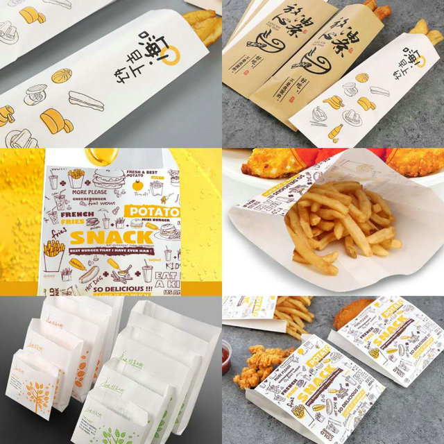 Белая бумага Kraft качества еды 120GSM с подгонянным размером для создания программы-оболочки французского картофеля фри