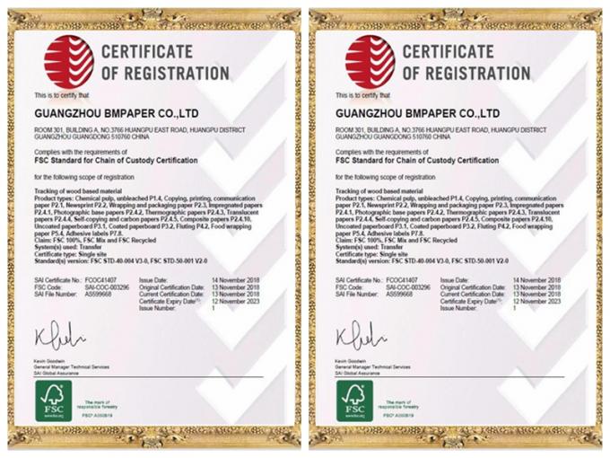 Офсетная печать большей мелованной бумаги задней части серого цвета Стиффинесс белой бортовой в Ролльс