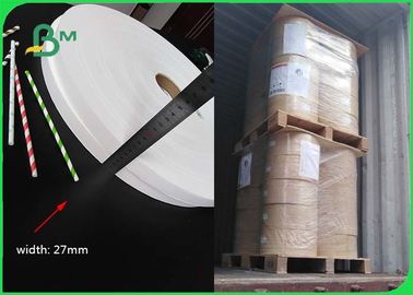 Долговечный сортовой биоразлагаемый рулон бумаги для пищевой промышленности, 14 мм 15 мм 60 г / м2 Белая крафт-бумага