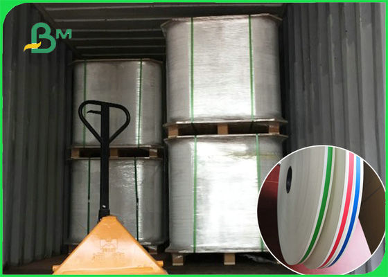 Биоразлагаемая бумажная соломинка для питья желтого цвета для вечеринки с красочными полосками