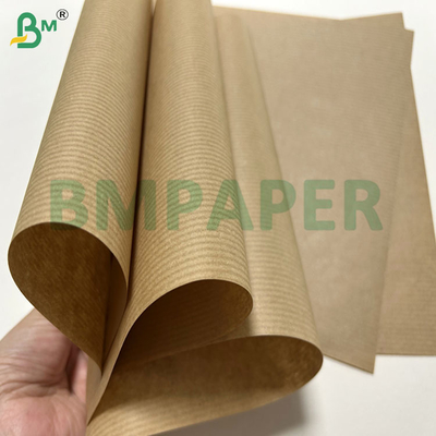 60gsm 70gsm Unbleached Brown Ribbed Kraft Paper For Package 1100mm 1200mm