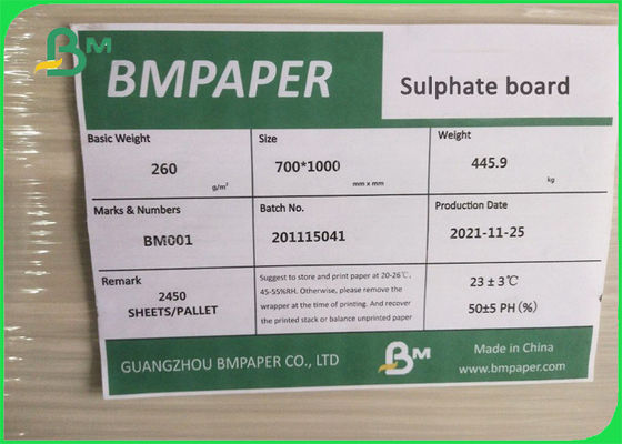 Ровный поверхностный твердый отбеленный дюйм доски 23x36 сульфата 260gsm