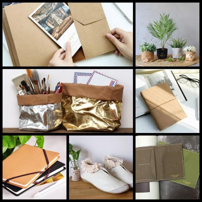 морщинки цвета белого золота 0.55мм крен бумаги крафт коричневой свободный вашабле для сумок