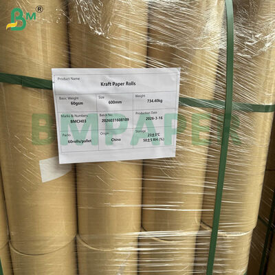 600мм Широкая упаковка Kraft Paper Rolls 50мм Основная длина 60гм 80гм